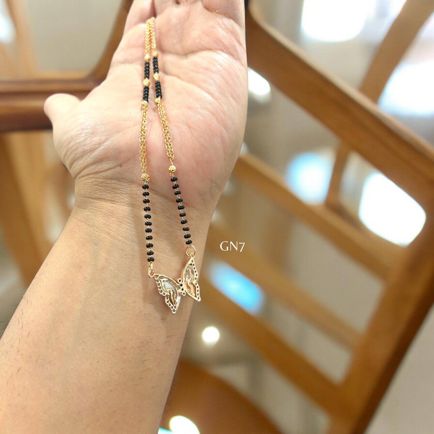 Butterfly rose gold mangalsutra