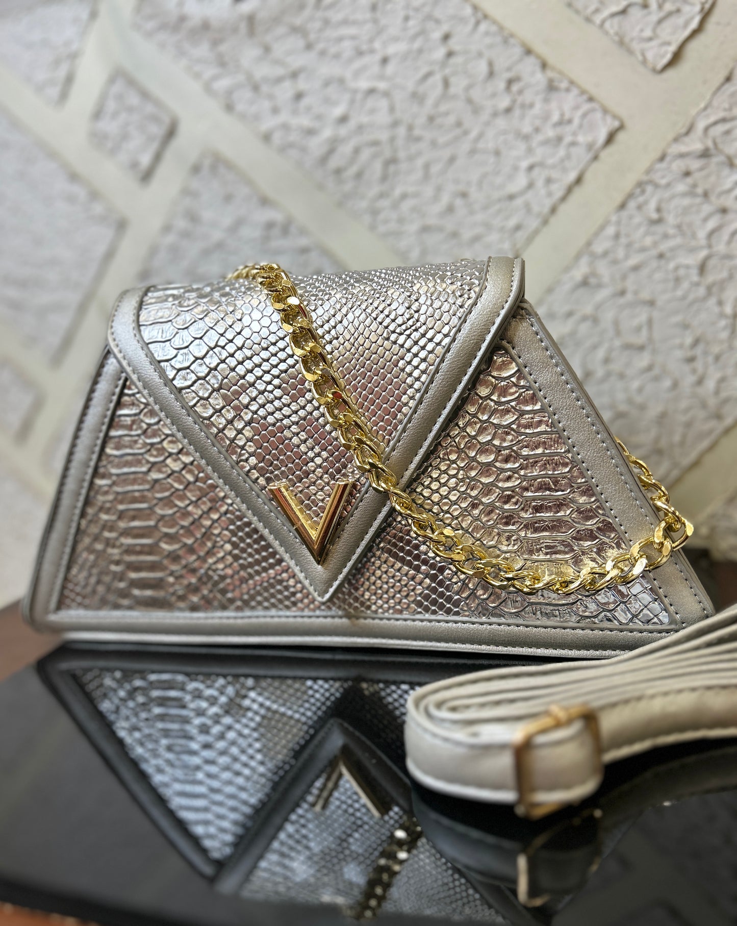 Silver Clutch Brand Inspired