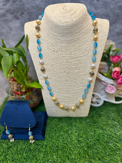 Blue ocean pearl mala