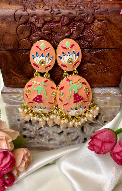 Lotus Flute Krishna Earrings