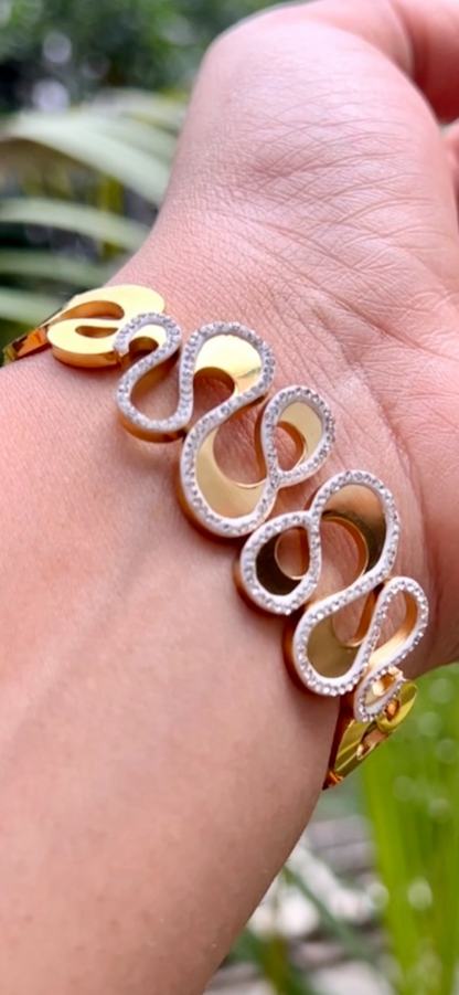 Zig-Zag White Gold Bracelet