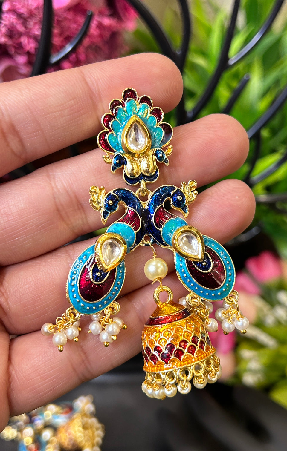 morni blue jhumka