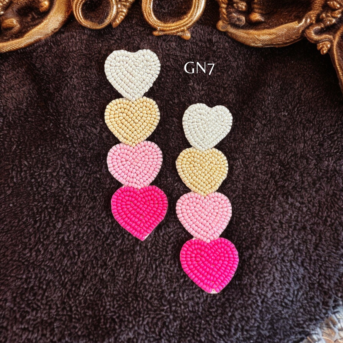 4 stolen hearts beaded earrings