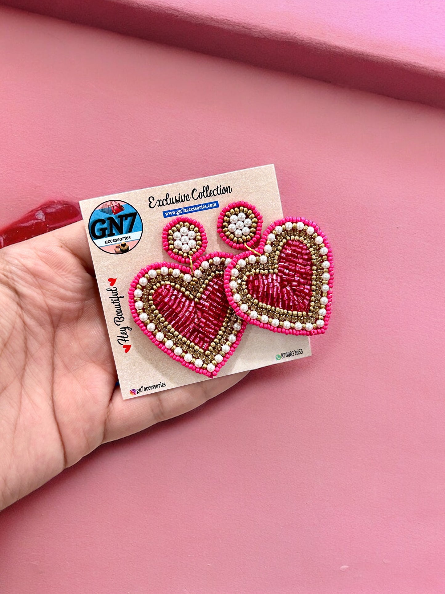 Heart Drop Red Earrings