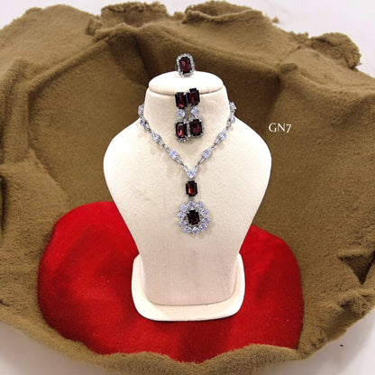 Preeti wine necklace set