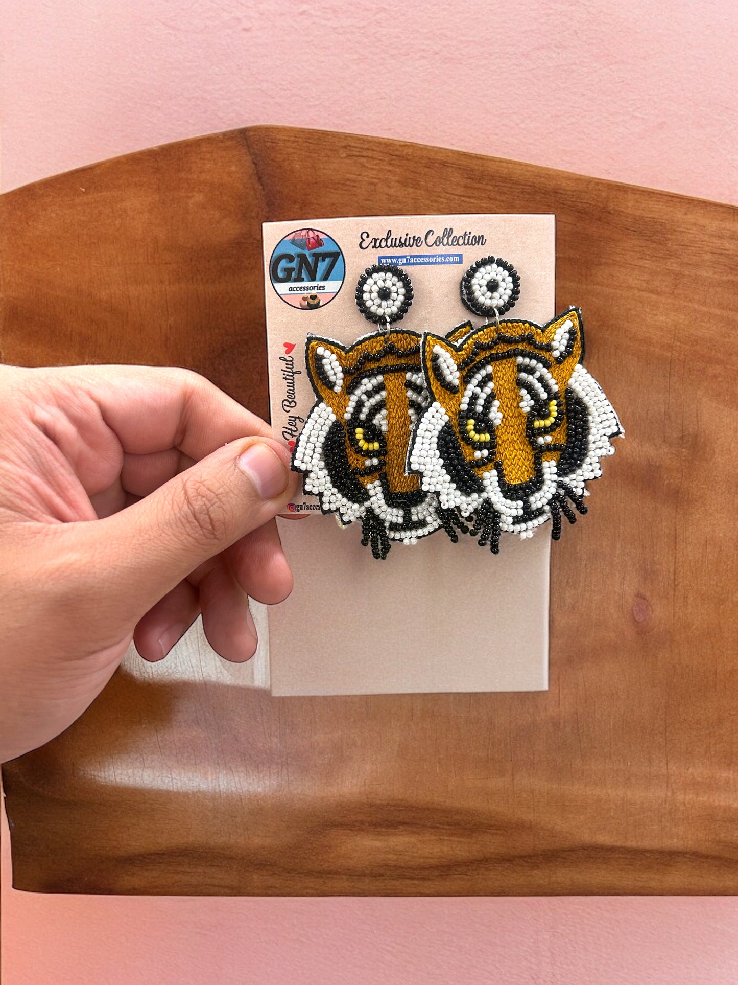 Bengal tiger handmade quirky earrings