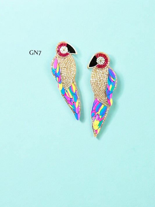 Multi colour Panchi earrings