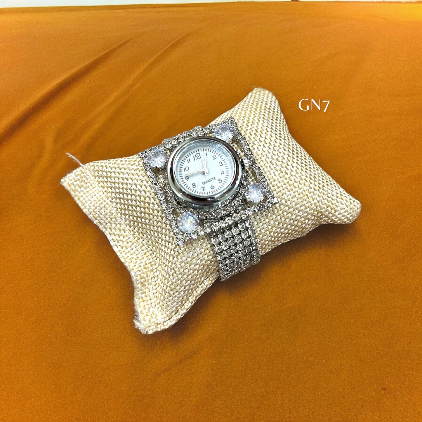 AD studed silver watch