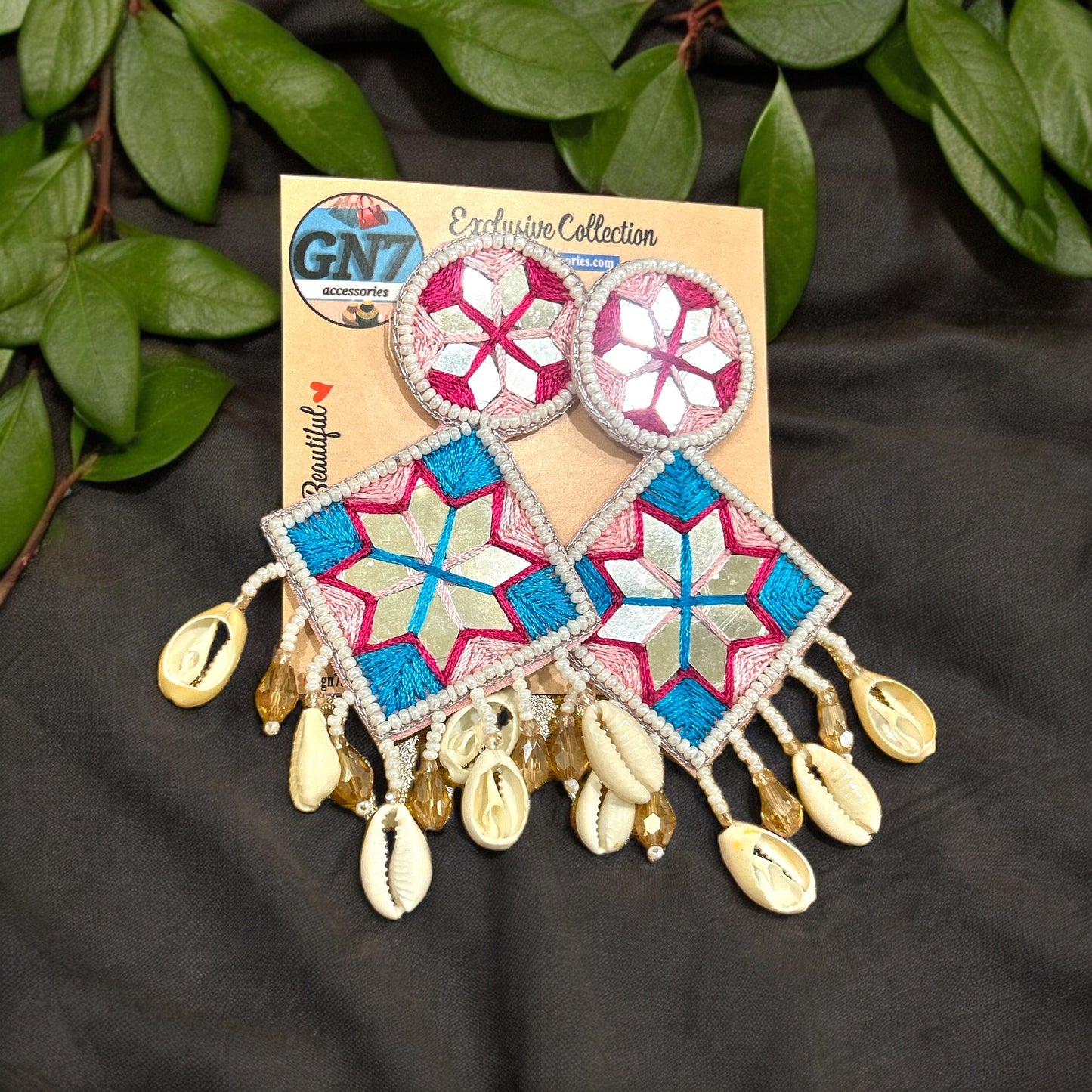 Mirror kite quirky earrings