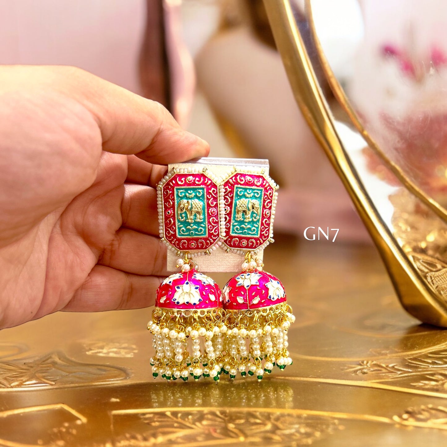 bahubali pearl cluster jhumka