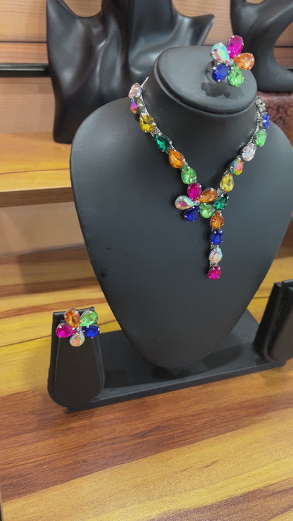 Karishma k multi colour necklace set