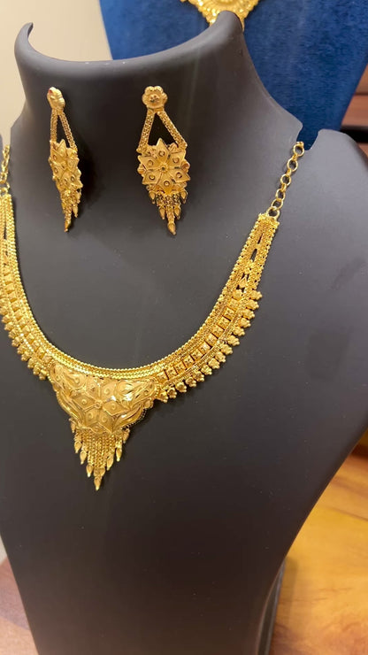 ONE GRAM GOLD mainka necklace set